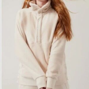 Athleta Cream Fleece Pullover